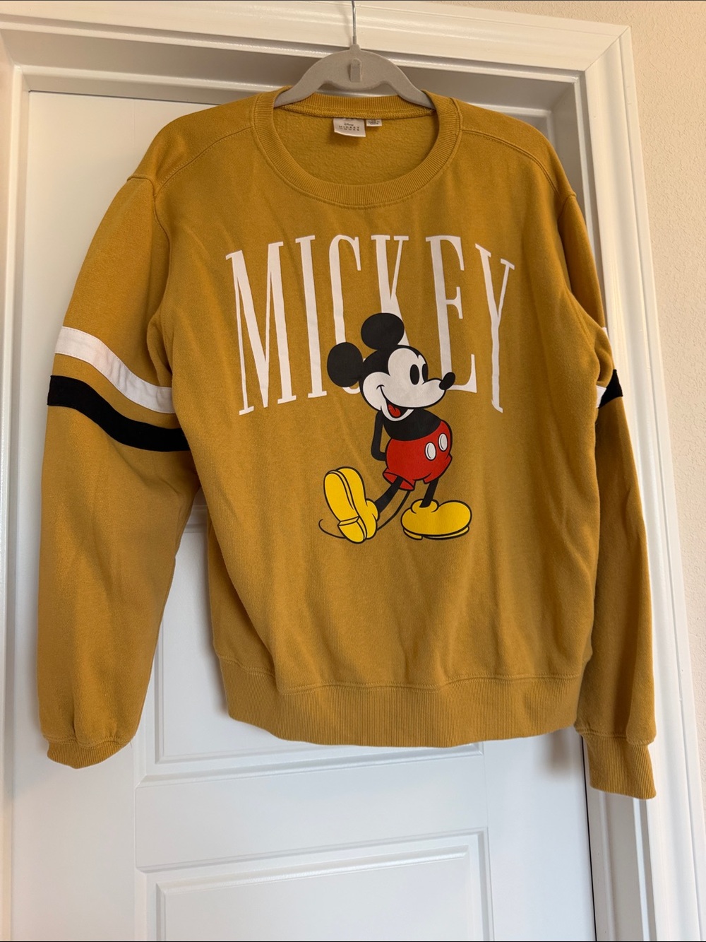 Disney Mustard Mickey Graphic Crewneck Sweatshirt